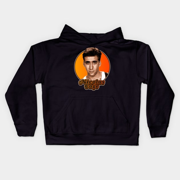 Retro Young Nicolas Cage Tribute Kids Hoodie by darklordpug